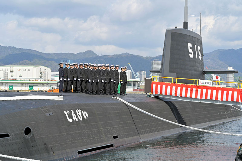 潜水艦「じんげい」引渡式 三菱重工神戸造船所、300人が参加 | 日刊