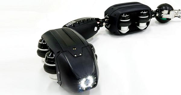 屋内車輪移動型ロボット新品未使用 ハイボット、配管内部を円滑に移動できる新型ヘビ型ロボット